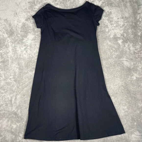 Eileen Fisher Dress Women’s Sz XS Black Cotton Scoop Neck Stretchy Shirt Dress - Picture 6 of 8